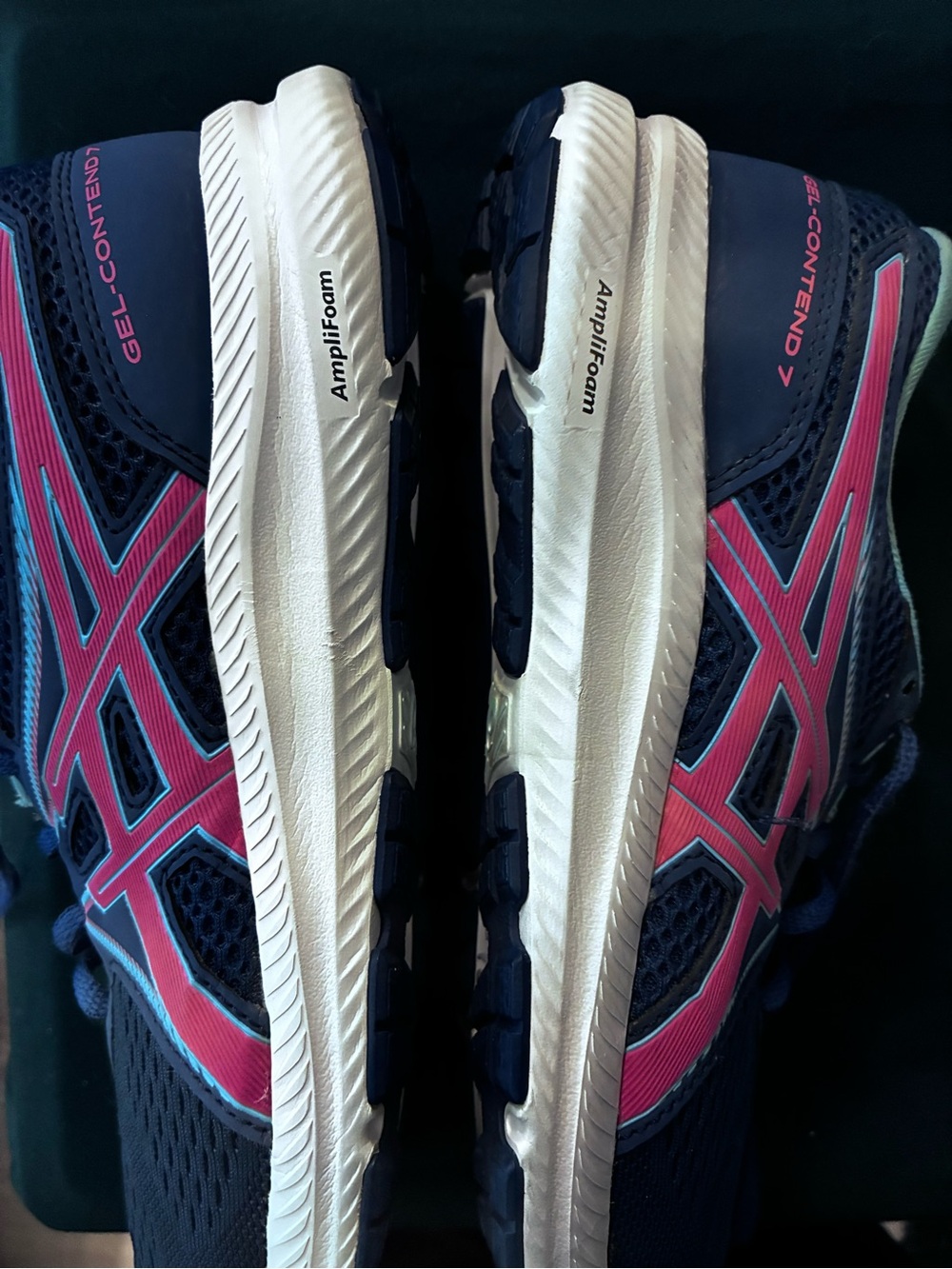 ASICS Women's Navy and Pink GEL-Contend Running Shoes recent return